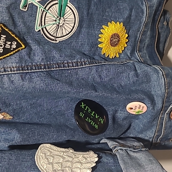 Cavalini sz 1X denim personalized jacket buttons Agust D - Picture 13 of 15